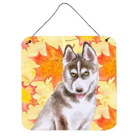 Carolines Treasures Siberian Husky Grey Fall Wall or Door Hanging Prints, 6 x 6 in. BB9957DS66